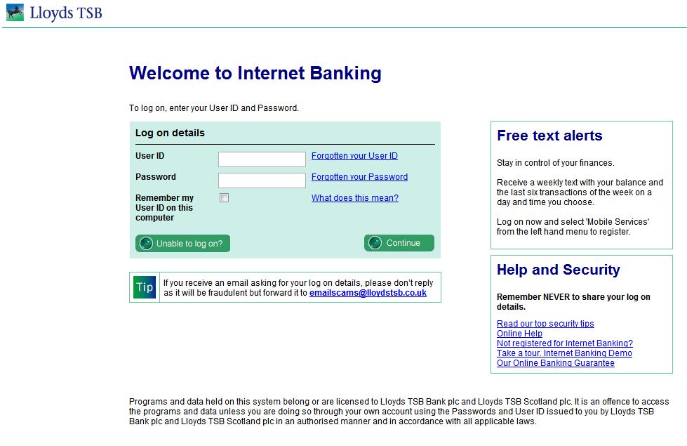 New phishing scam email uses Lloyds TSB Bank online portal ...
